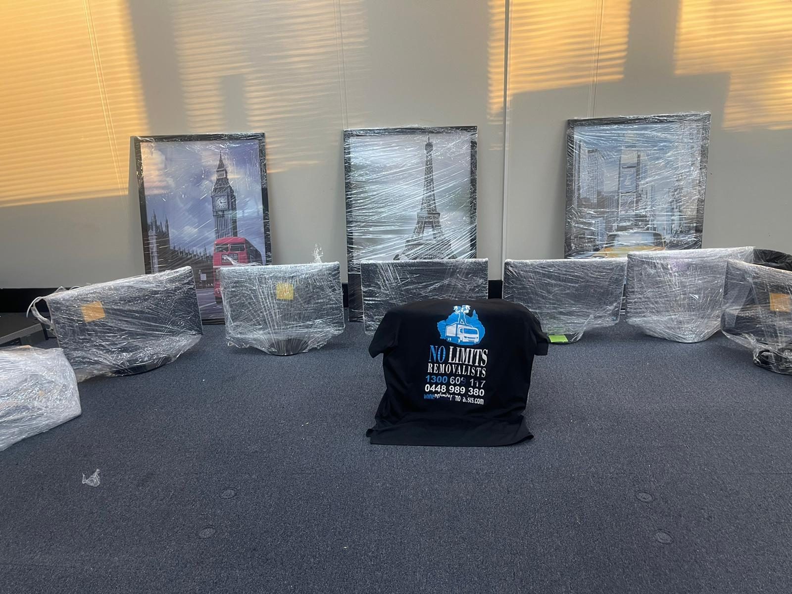 Furniture wrapped and ready to load